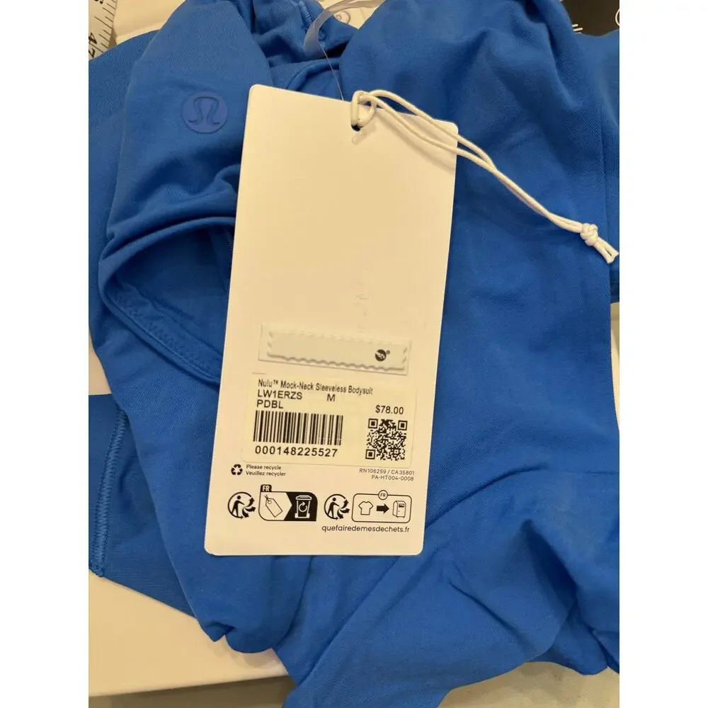 NWT, Lululemon, Women, Mock-Neck Bodysuit, Royal Blue, Sz M - Picture 6 of 7